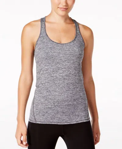 Ideology Activewear Rapidry Heathered Racerback Tank Top In Noir In Black