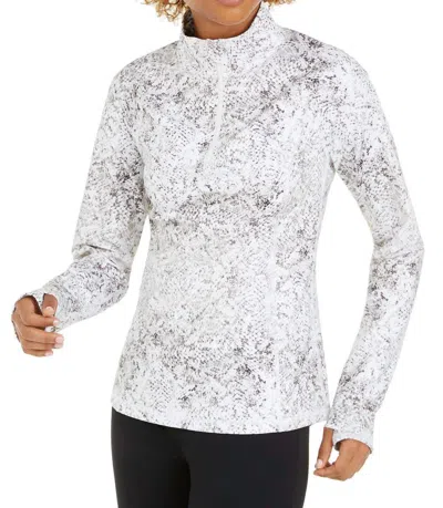Ideology Activewear Snake Print Quarter Zip Top In White