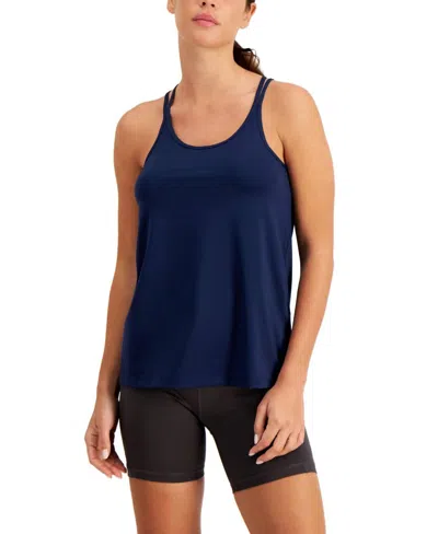 Ideology Activewear Solid Strappy Tank Top In Indigo Sea In Blue