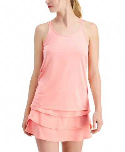 Ideology Activewear Solid Strappy Tank Top In Peachberry In Pink