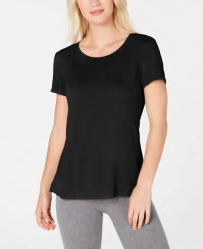Ideology Activewear Tie Back T-shirt In Deep Black In Multi
