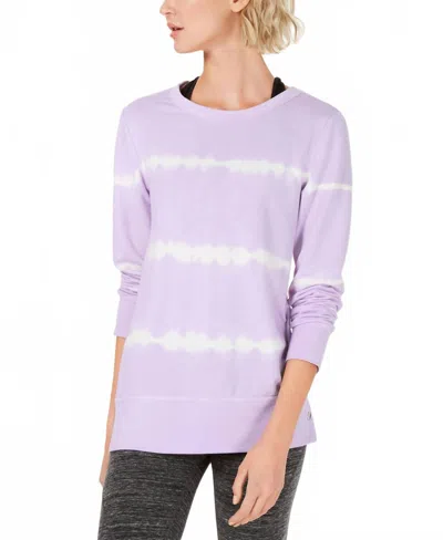 Ideology Activewear Tie Dye Lattice Back Top In Frosted Lavender In Purple