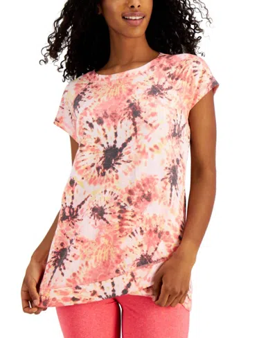 Ideology Activewear Tie-dyed T-shirt In Dye Peachberry In Pink