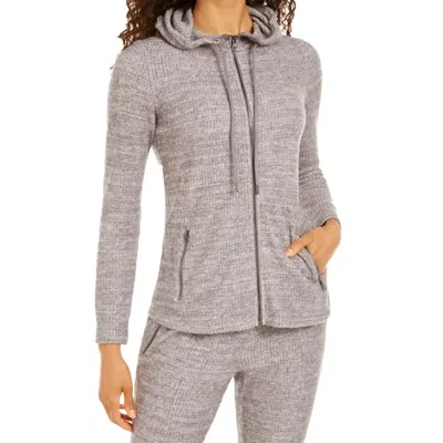 Ideology Activewear Waffle Knit Zip Hoodie In Deep Charcoal In Gray