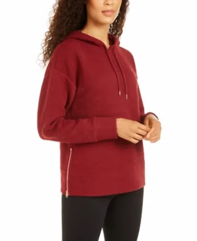 Ideology Activewear Zip Hem Hoodie In Cherry Pie In Red