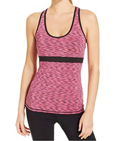 Ideology Back Cutout Tank Top In Black/pink In Multi