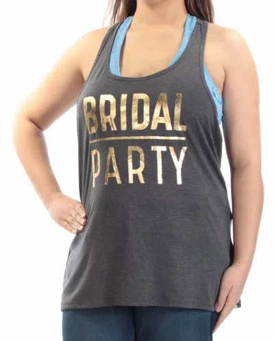 Ideology Bridal Party Racerback Tank Top In Charcoal Heather In Gray