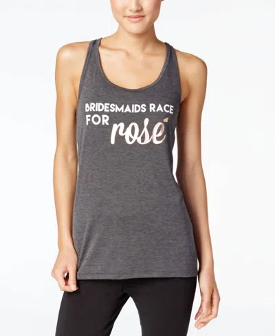 Ideology Bridesmaid Slogan Bridal Tank Top In Charcoal Heather In Gray
