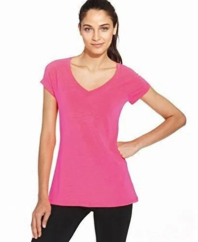 Ideology Cap Sleeve V Neck T-shirt In Pink