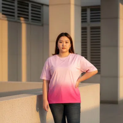 Ideology Classic Short Sleeve Tee In Pink Ombre