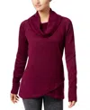 Ideology Cowl Neck Pullover Top In Plum Caspia In Animal Print