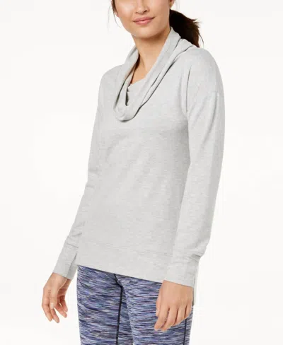 Ideology Cowl Neck Top In White Heather In Multi
