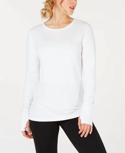 Ideology Crochet Back Long Sleeve Top In Bright White