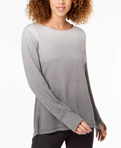 Ideology Cutout Back Gradient Top In Noir In Gray