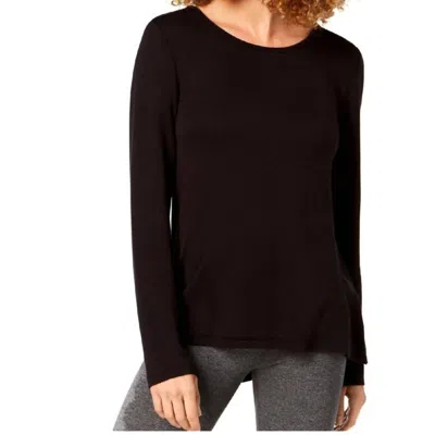 Ideology Cutout Back Long Sleeve T-shirt In Noir In Black