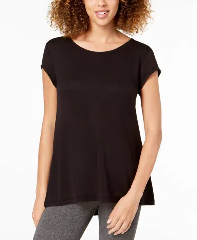 Ideology Cutout Back Short Sleeve Knit Top In Black