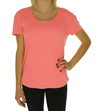 Ideology Draped Cutout Back Tee In Neon Punch In Orange