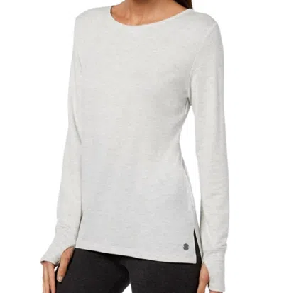 Ideology Essential Long Sleeve Lace Up Back T-shirt In Bright White In Gray