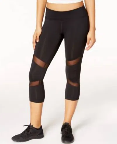 Ideology Fitness Workout Capri Leggings - Plus In Embossed Dot In Black