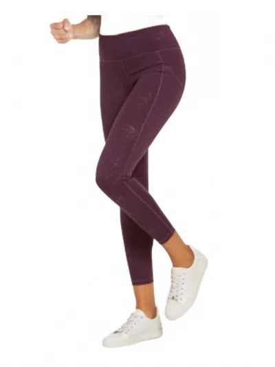 Ideology Floral Pull On Athletic Leggings In Dark Eggplant In Blue