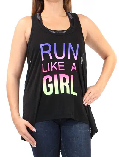 Ideology Graphic Burnout Tank Top In Noir In Black