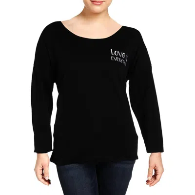 Ideology Graphic Cross Back Top - Plus In Deep Black