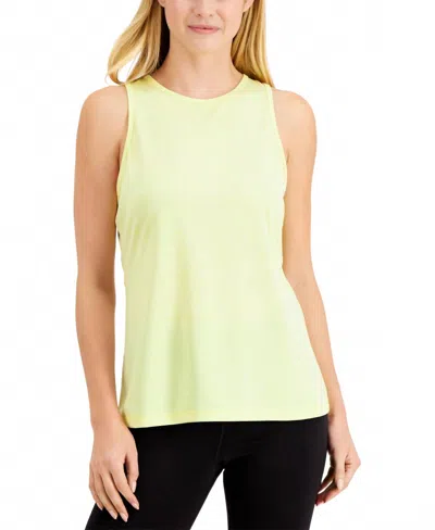 Ideology Heathered Keyhole-back Tank Top In English Yellow In Black