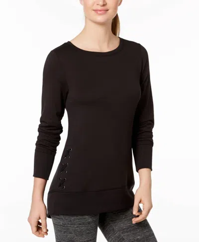 Ideology Lace Up Detail Top In Black