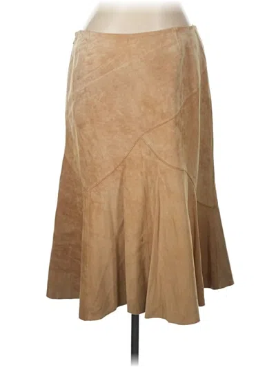 Pre-owned Ideology Leather Skirt In Brown