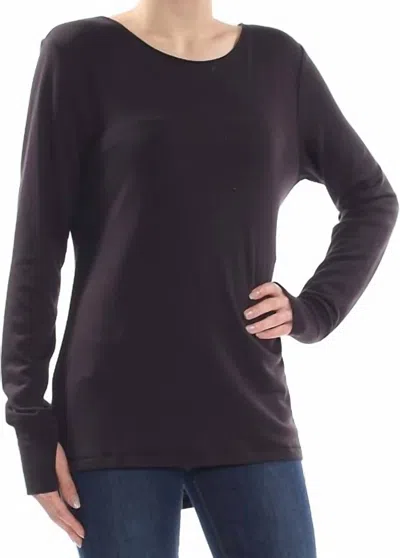 Ideology Long Sleeve Lattice Back Athletic Tunic Style Tunic In Black