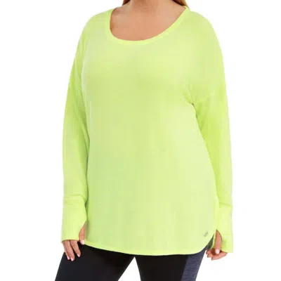 Ideology Long Sleeve Thumbholes T-shirt - Plus In Barbell In Green