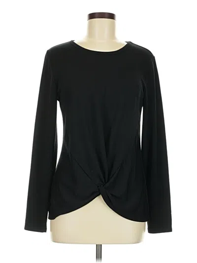Pre-owned Ideology Long Sleeve Top Black Crew Neck Tops