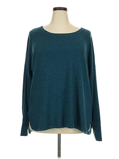 Pre-owned Ideology Long Sleeve Top Teal Boatneck Tops
