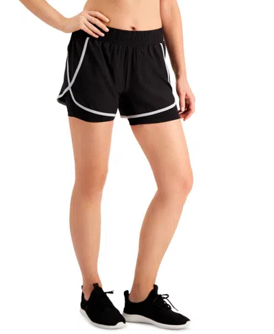 Ideology Performance Layered-look Shorts In Noir In Black