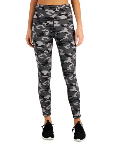 Ideology Performance Reversible 7/8 Leggings In Camo Black In Multi