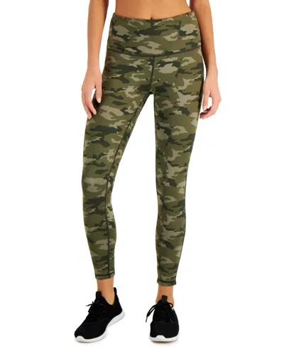 Ideology Performance Reversible 7/8 Leggings In Camo Emerald In Green