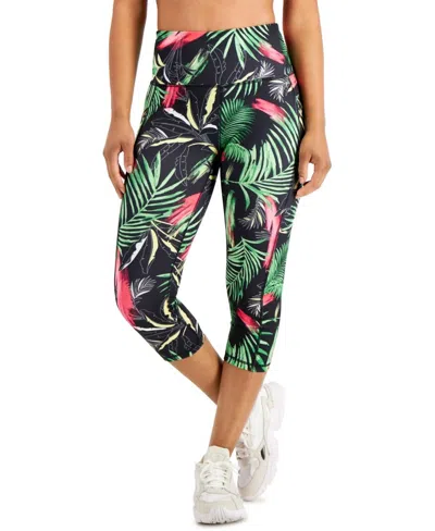 Ideology Print Cropped Leggings In Palms Black In Multi