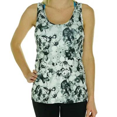 Ideology Printed Scuba Tank Top In White/black In Green