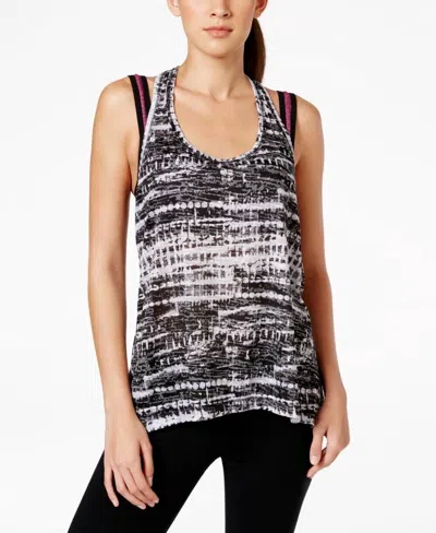 Ideology Printed T Back Tank Top In Finish Line In Transparent