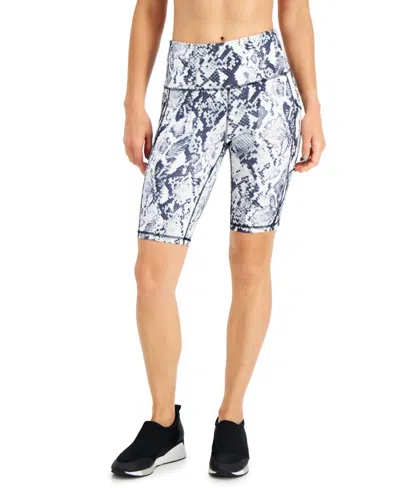 Ideology Pull-on Bike Shorts In Snake Print In White