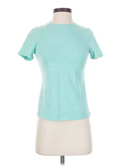 Pre-owned Ideology Short Sleeve Top Teal Mock Neckline Tops
