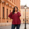 Ideology Solid Long Sleeve Top In Deep Red In Red