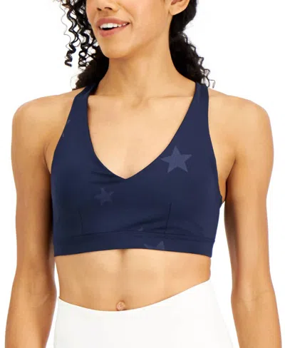 Ideology Strappy Low Impact Sports Bra In Navy Blaze In Blue