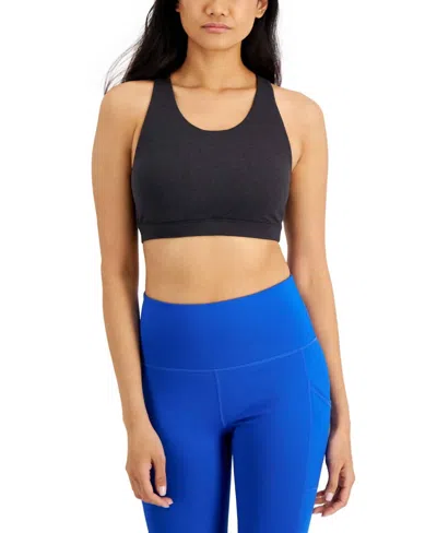 Ideology Sweat Set Low Impact Sports Bra In Black Charcoal