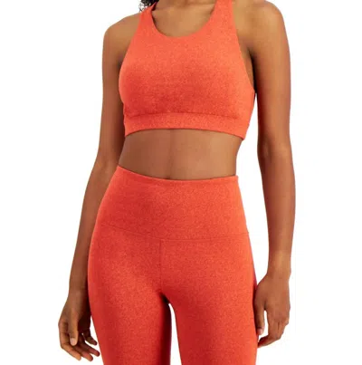 Ideology Sweat Set Low Impact Sports Bra In Red Pear Guava In Orange