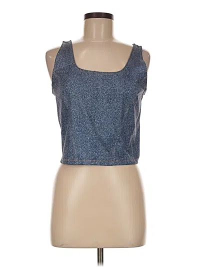 Ideology Tank Top Blue Square Neckline Tops