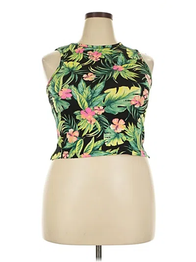 Pre-owned Ideology Tank Top Green Halter Neckline Tops