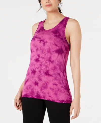 Ideology Tie Dye Criss Cross Back Tank Top In Sweet Tart In Purple
