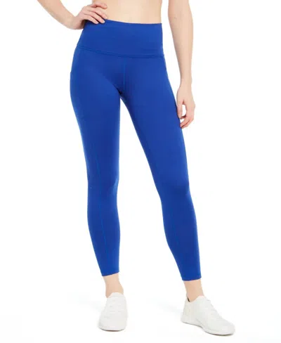 Ideology Women's Activewear High-waist Side-pocket 7/8 Leggings In Bright Blue