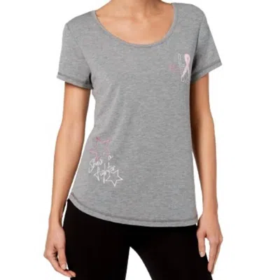 Ideology Women's Activewear Keyhole Back T-shirt In Gray